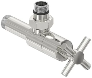 Вентиль, Сунержа, G 1/2" НР х G 1/2" НР, угловой, крест, цвет-сталь (без покрытия)