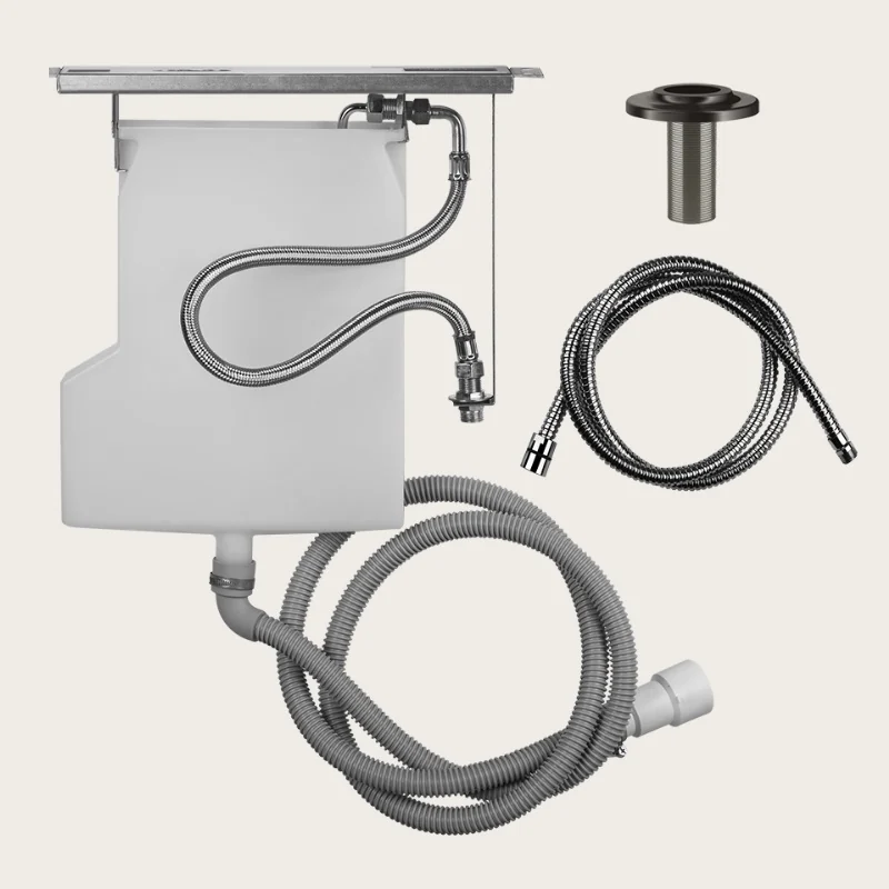 Система сбора воды, Gessi, Inciso, для ручного душа, цвет-Black Metal Brushed PVD