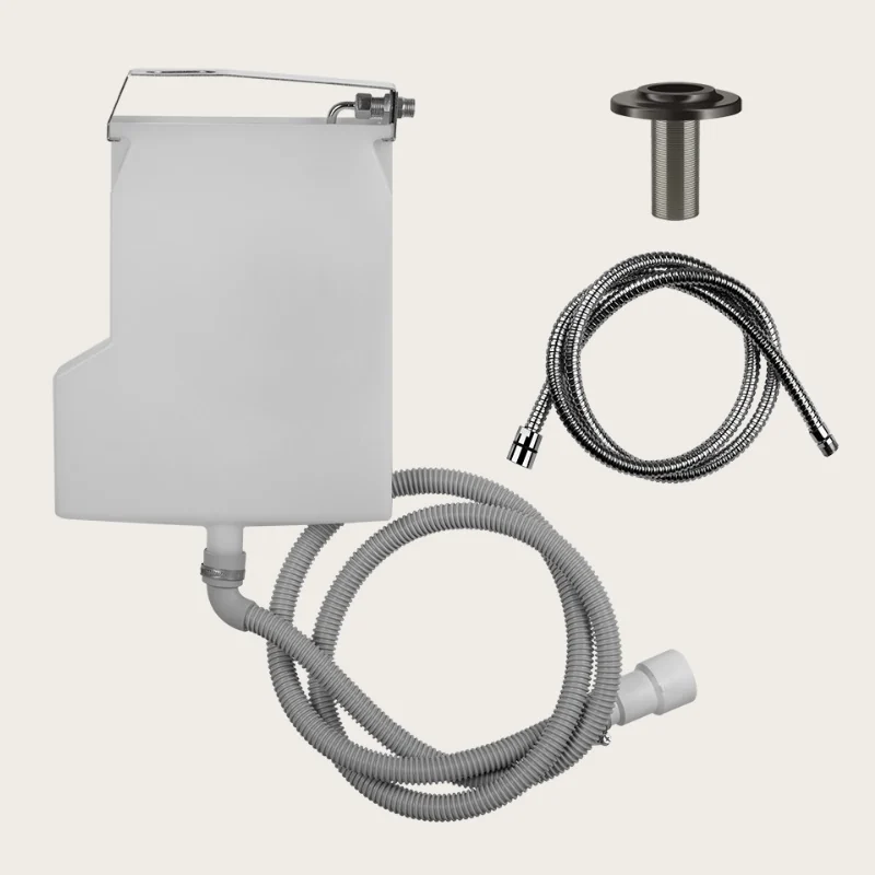 Система сбора воды, Gessi, Inciso, для ручного душа, цвет-Black Metal Brushed PVD