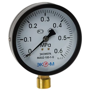 Манометр Экомера МД-02-100мм, 0...0,6 МПа, 0...160°C, G 1/2 (исп.2)