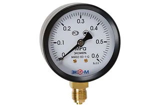 Манометр, Экомера, МД02-63мм 0..0,6МПа G1\4