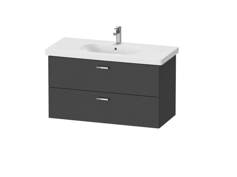 Тумба под раковину, Duravit, XBase, шгв 1000*458*560, с раковиной D-Code, цвет-графит матовый