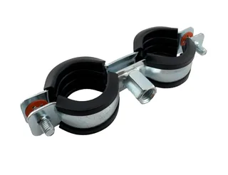 Хомут двойной, Конкреп, с EPDM, M8/M10, 26-29 мм, 3/4", без дюбеля и самореза, оцинкованная сталь — иконка