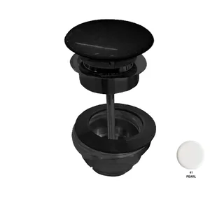 Донный клапан, Scarabeo, для раковин, 1 1/4", цвет-черный матовый/Pearl matt