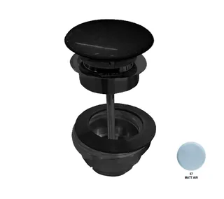 Донный клапан, Scarabeo, для раковин, 1 1/4", цвет-черный матовый/Air matt — иконка