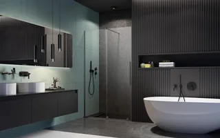 Дверь, Radaway, Furo DWJ, шв 622*2000, петли-слева, GunMetal Brushed, цвет стекла-прозрачный, Easy Clean