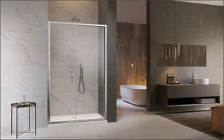 Дверь, Radaway, Premium Pro DWJ, шв 1100*2000, петли-слева, хром, цвет стекла-прозрачный, Easy Clean