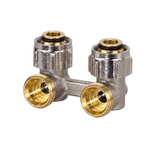 Узел, Multiflex R ZB, угловой H-образный, 3/4", 3/4", Н ЕК-НГ ЕК, никелированный