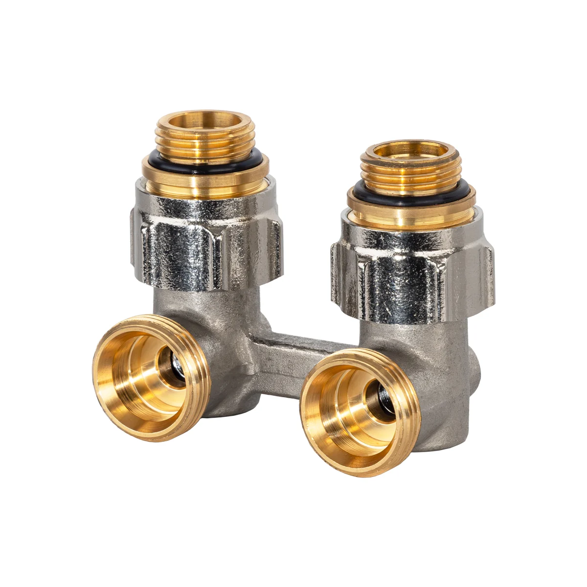 Узел, Multiflex R ZB, угловой H-образный, 3/4", 1/2", Н ЕК-Н, никелированный