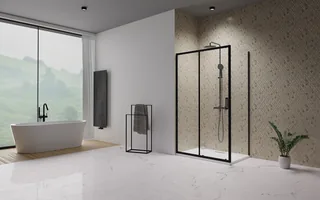 Боковая стенка, Radaway, Premium Pro KDJ, шв 1000*2000, черный, цвет стекла-прозрачный, Easy Clean