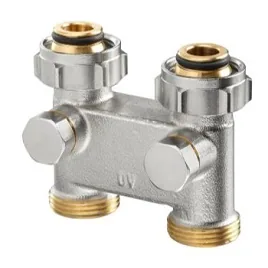 Узел, перепускной, прямой H-образный, 3/4", 3/4", Н ЕК-НГ, никелированный