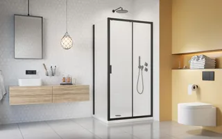 Боковая стенка, Radaway, Alienta DWJ+S, шв 800*1900, черный, цвет стекла-прозрачный, Easy Clean