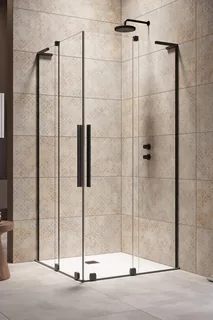 Дверь, Radaway, Furo SL, шв 900*2000, петли-справа, чёрный матовый, цвет стекла-прозрачный, Easy Clean