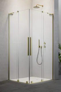 Дверь, Radaway, Furo SL, шв 900*2000, петли-справа, золото брашированное, цвет стекла-прозрачный, Easy Clean