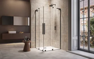 Дверь, Radaway, Furo SL KDD, шв 1000*2000, петли-справа, черный, цвет стекла-прозрачный, Easy Clean