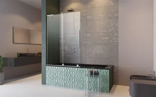 Шторка на ванну, Radaway, Furo SL PND II, шв 538*1500, петли-слева, цвет фурнитуры-хром, цвет стекла-прозрачный, Easy Clean