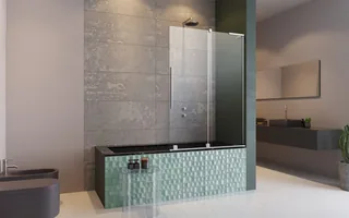 Шторка на ванну, Radaway, Furo SL PND II, шв 538*1500, петли-справа, цвет фурнитуры-хром, цвет стекла-прозрачный, Easy Clean