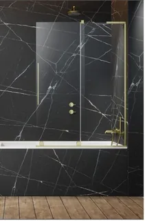 Шторка на ванну, Radaway, Furo SL, шв 538*1500, петли-справа, цвет фурнитуры-золото матовое (брашированное), цвет стекла-прозрачный, Easy Clean