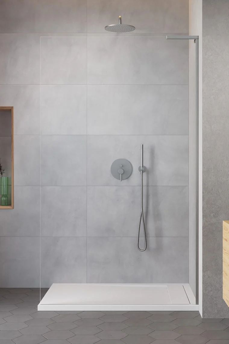 Душевая перегородка, Radaway, Modo SL II, правосторонняя, шв 800*2000, brushed nickel, цвет стекла-прозрачный, Easy Clean