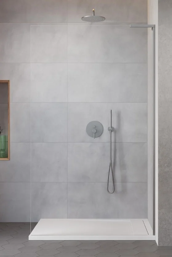 Душевая перегородка, Radaway, Modo SL II, левосторонняя, шв 1100*2000, brushed nickel, цвет стекла-прозрачный, Easy Clean