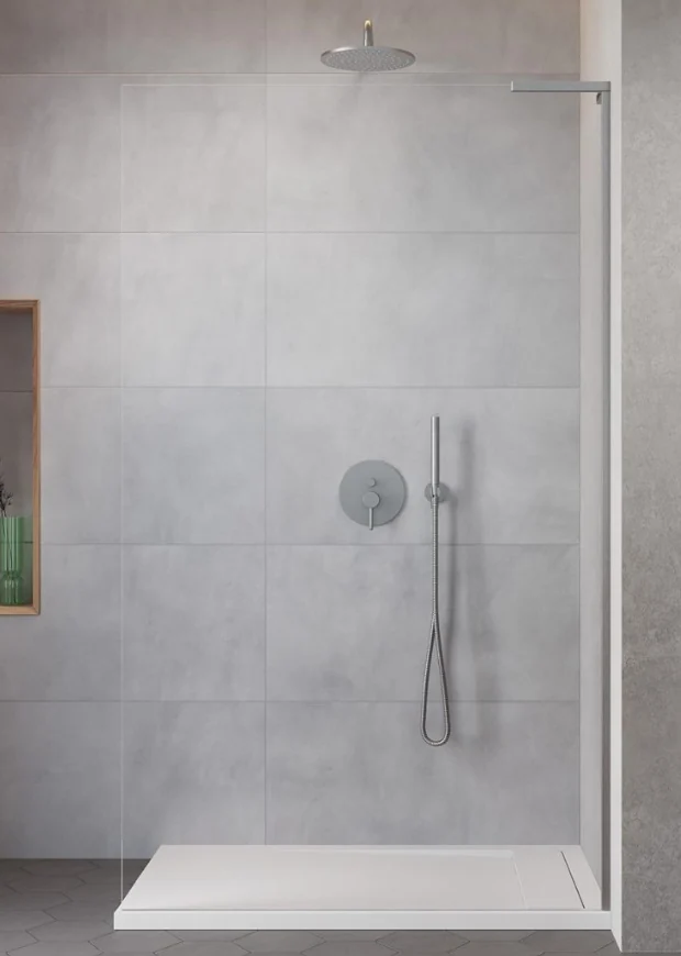 Душевая перегородка, Radaway, Modo SL II, левосторонняя, шв 1200*2000, brushed nickel, цвет стекла-прозрачный, Easy Clean