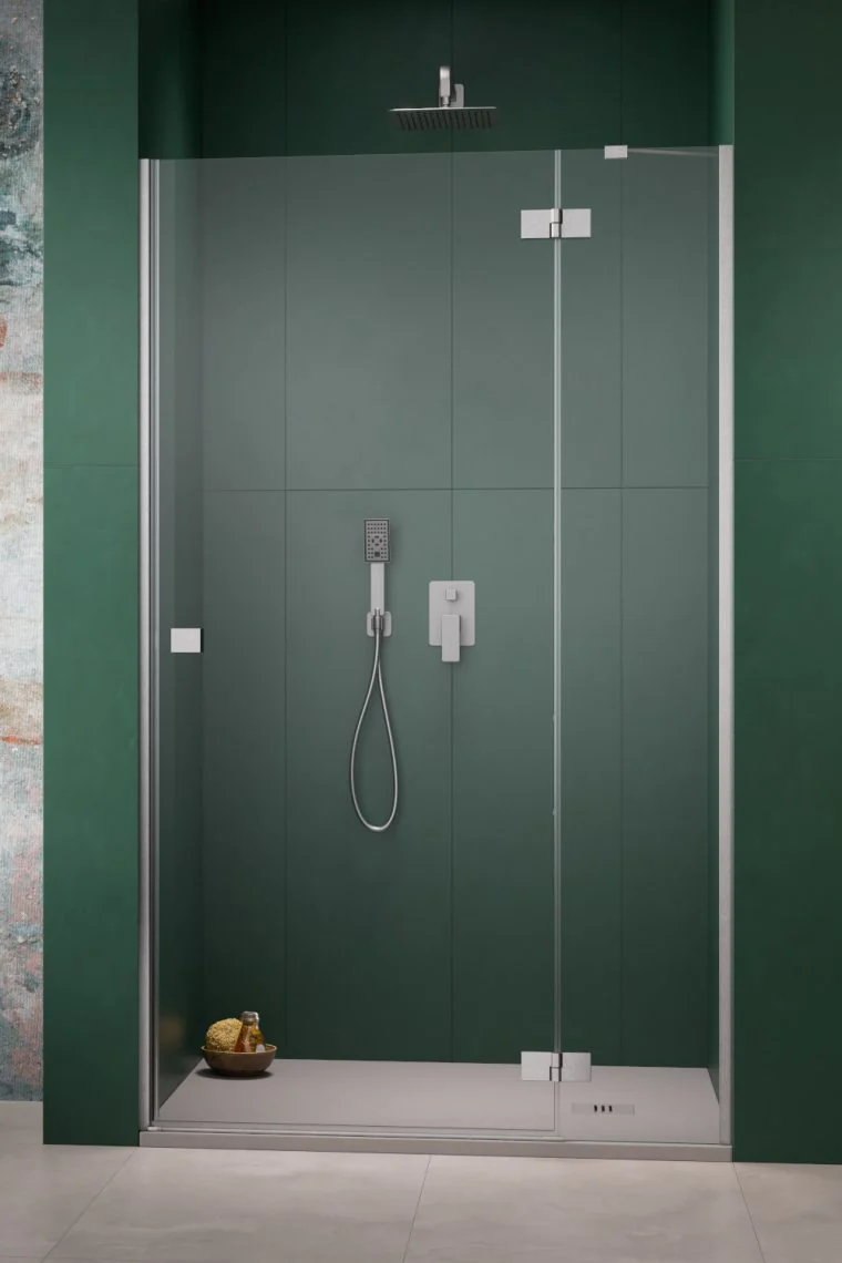 Неподвижная стенка, Radaway, Essenza 8 DWJ, шв 337*2000, левосторонняя, brushed nickel, цвет стекла-прозрачный, Easy Clean