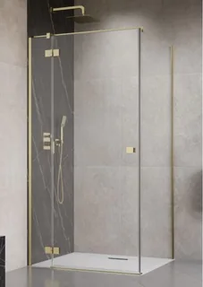 Боковая стенка, Radaway, Essenza 8, левосторонняя, шв 337*2000, brushed gold, цвет стекла-прозрачный, Easy Clean