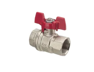 Кран шаровой, Optibal, DN-15, 1/2", ВВ, PN, бар-16, ручка-бабочка, никелированный