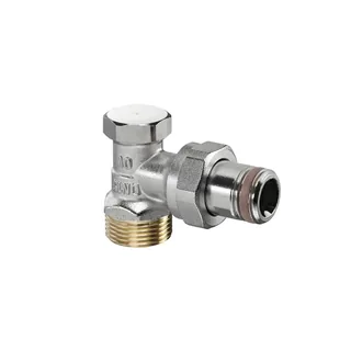 Вентиль, Combi 2, угловой, DN-15, 3/4", 1/2", Н ЕК-Н, никелированный, НГ со штуцером