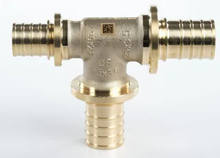 Тройник, 20, 20, 16, DZR латунь (MX), с уменьшенным торцевым проходом