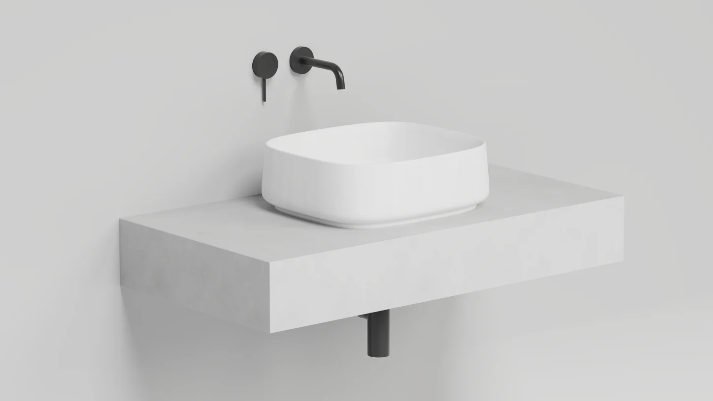 Раковина, Salini, Oriente Bowl, шгв 450*405*140, отверстия для смесителя-отсутствуют, цвет-белый глянцевый