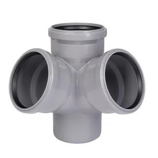 Крестовина, Ostendorf, HT, HTED, 67°, 110, 110, 110, 2-х плоскостная (угловая), PP, цвет-RAL 7037 серая пыль