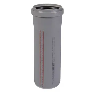 Труба, Ostendorf, HT, НТЕМ, с раструбом, Ø-125, длина, мм-1000, PP, цвет-RAL 7037 серая пыль