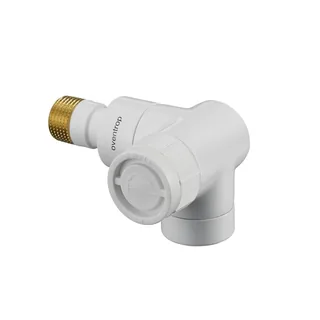 Вентиль, серия E, угловой трехосевой, DN-15, 1/2", 1/2", ВН, белый, правое подключение