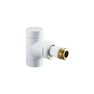 Вентиль, Combi E, на обратную линию, угловой, DN-15, 1/2", 1/2", ВН, белый