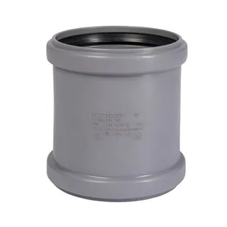 Муфта, Ostendorf, HT, HTMM, 160, двойная (двухраструбная), PP, цвет-RAL 7037 серая пыль