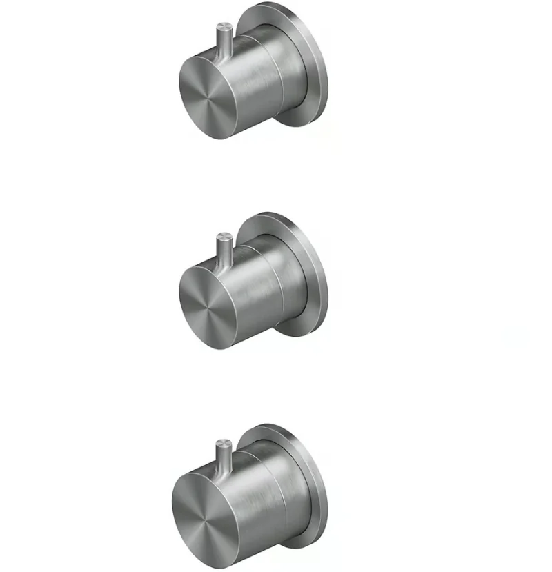 Смеситель для душа, Quadro design, Source, на 2 потребителя, цвет-Steel Brushed