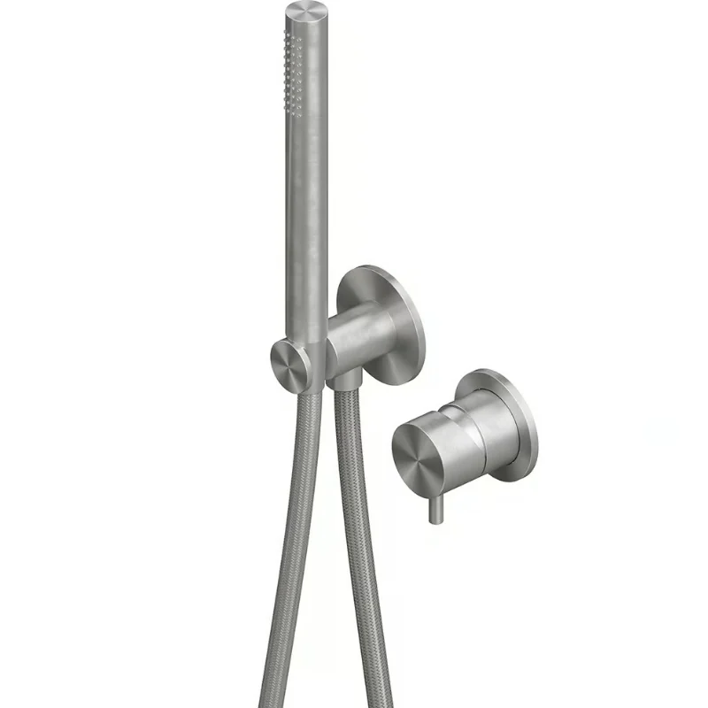 Смеситель для душа, Quadro design, Source, на 1 потребителя, цвет-Steel Brushed