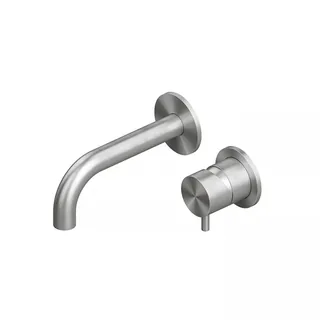 Смеситель для раковины, Quadro design, Source, настенный встраиваемый, цвет-Steel Brushed