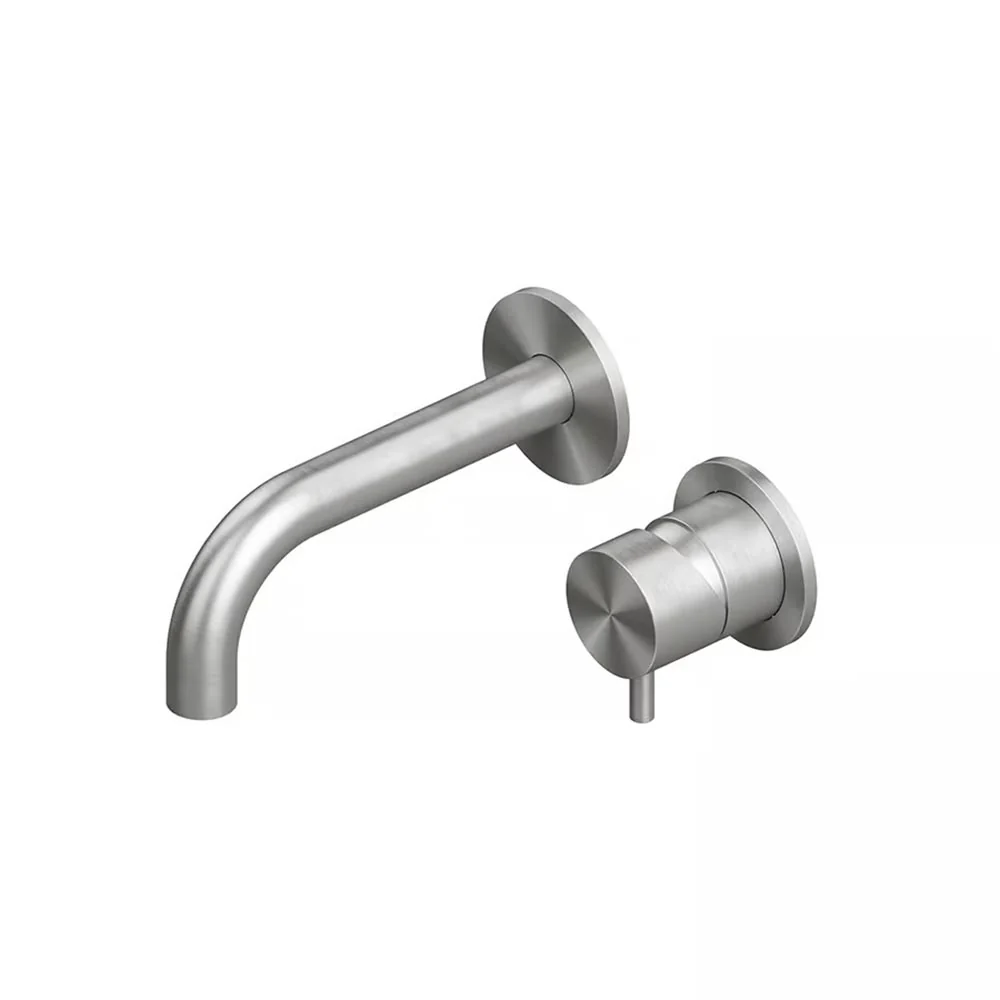 Смеситель для раковины, Quadro design, Source, настенный встраиваемый, цвет-Steel Brushed