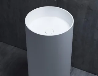 Раковина, Salini, Armonia, шгв 450*450*850, отверстия для смесителя-отсутствуют, D504, цвет-белый глянцевый