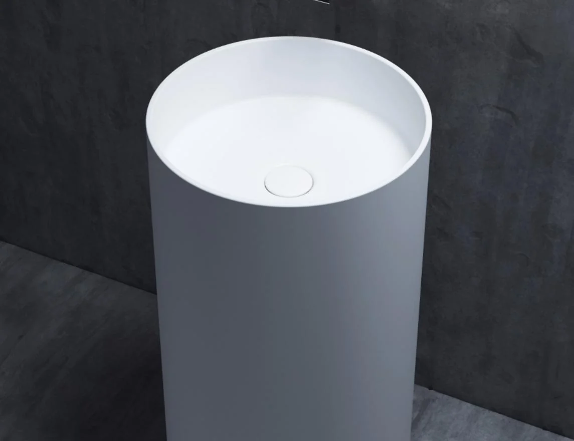 Раковина, Salini, Armonia, шгв 450*450*850, отверстия для смесителя-отсутствуют, D504, цвет-белый матовый