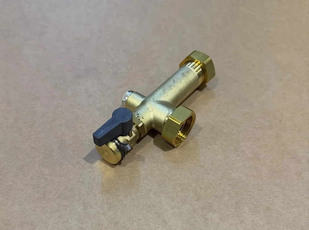 Соединительный угольник удлиненный G 1 НГ х G 1 НГ, 88х35 мм, с краном Optiflex KFE
