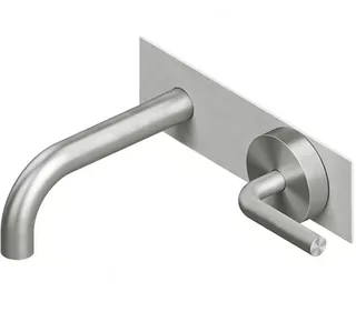 Смеситель для раковины, Quadro design, Levo, настенный встраиваемый, цвет-Steel Brushed
