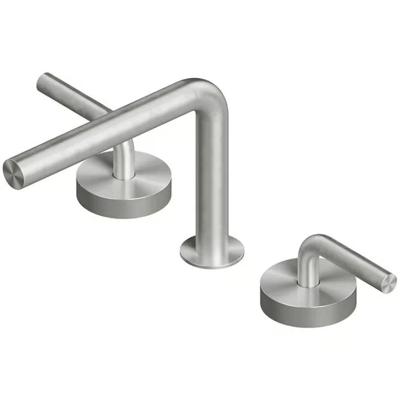 Смеситель для раковины, Quadro design, Levo, на раковину/столешницу, цвет-Steel Brushed