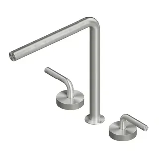 Смеситель для раковины, Quadro design, Levo, на раковину/столешницу, цвет-Steel Brushed