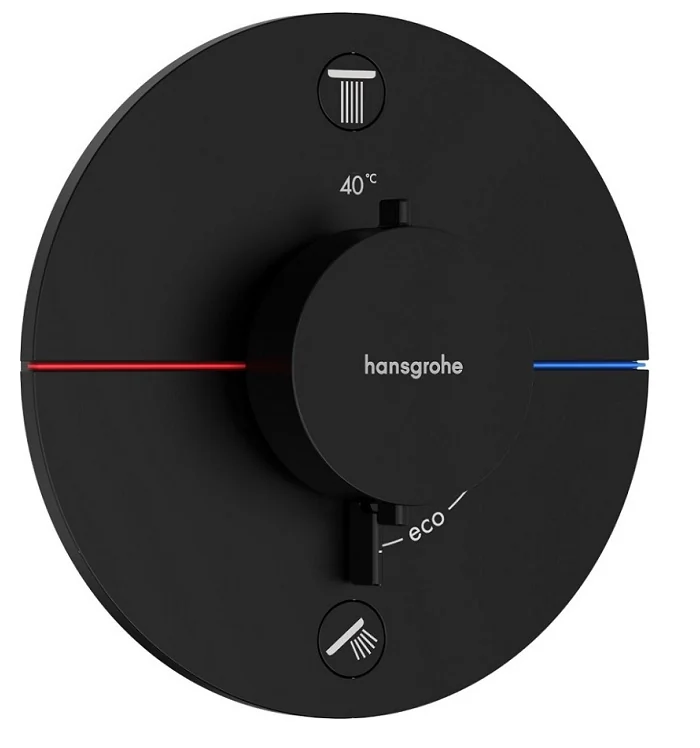 Смеситель для душа, Hansgrohe, ShowerSelect Comfort S, для 2 потребителей, цвет-черный матовый