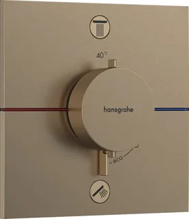 Смеситель термостатический, Hansgrohe, ShowerSelect Comfort E на 2 потребителя, цвет-бронза шлифованная