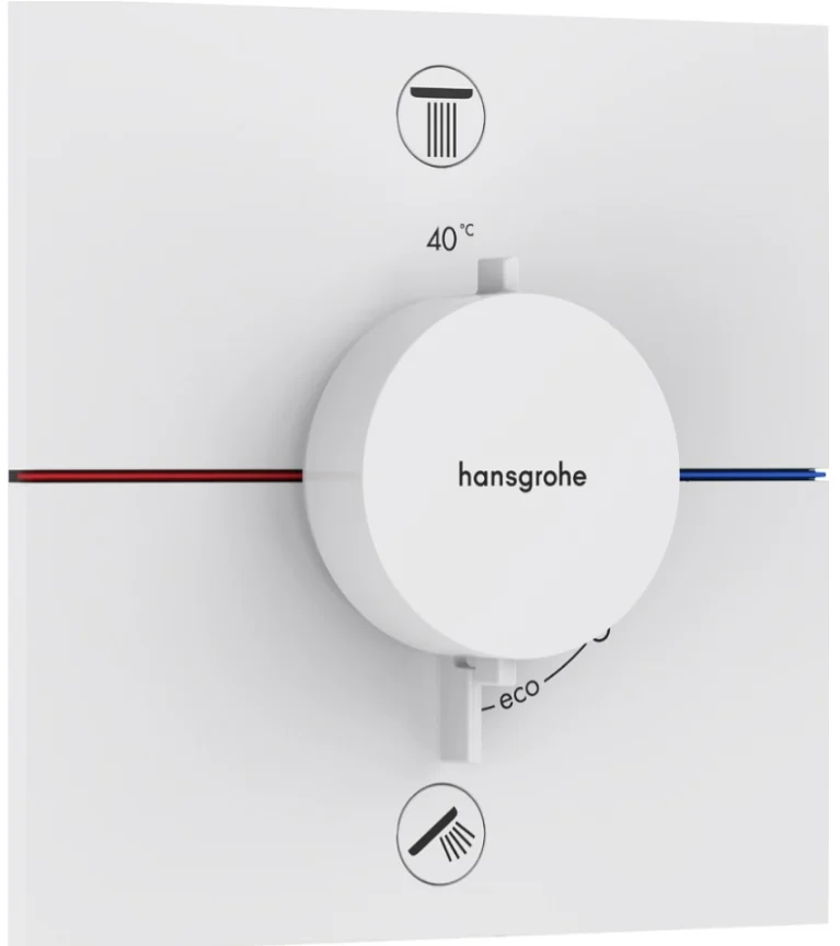Смеситель для душа, Hansgrohe, ShowerSelect Comfort E, на 2 потребителя, цвет-белый матовый