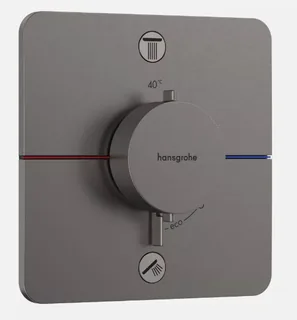 Смеситель для душа, Hansgrohe, ShowerSelect Comfort Q, на 2 потребителя, настенный встраиваемый, цвет-шлифованный черный хром